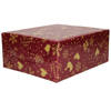 1x Rollen inpakpapier/cadeaupapier Kerst print bordeaux rood 2,5 x 0,7 meter 70 grams luxe kwaliteit - Cadeaupapier