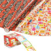 Sinterklaas inpakpapier/cadeaupapier 6x rollen en 50 naam stickers - Cadeaupapier