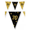 3x stuks leeftijd verjaardag feest vlaggetjes 70 jaar geworden zwart/goud 10 meter - Vlaggenlijnen
