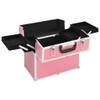 The Living Store Make-up koffer - Roze - 37x24x35 cm - Aluminium - ABS