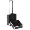 The Living Store Make-up trolley - zwart - 35 x 29 x 45 cm - hout - ABS - aluminium