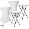 Infinity Goods 2x Stevige Statafel + 2x Witte Statafelrok - Partytafel - Robuust en Weersbestendig - 80cm x 110cm -