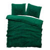 iSleep Dekbedovertrek Teddy Plush - Donker Groen - 2-Persoons 200x200/220 cm