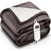 Sinnlein- Elektrische deken met automatische uitschakeling, bruin, 200 x 180 cm, warmtedeken met 9 temperatuurniveaus...