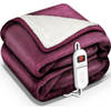 Sinnlein- Elektrische deken met automatische uitschakeling, rood, 180x130 cm, warmtedeken met 9 temperatuurniveaus, k...