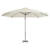 The Living Store Hangende Parasol Zandkleurig 300 x 238 cm - UV-beschermend Polyester - Zwengelsysteem - Aluminium