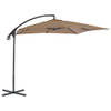 The Living Store Zweefparasol - taupe - 250 x 250 x 260 cm - UV-beschermend polyester