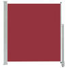 The Living Store Zijscherm Rood - 140 x 0-300 cm - UV- en scheurbestendig polyester