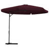 The Living Store Parasol 300x250 cm - Bordeauxrood - UV-beschermend polyester - Stevige kruisvoet - Stabiel en duurzaam