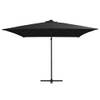 The Living Store Hangende Parasol - LED-verlichting - UV-beschermend - 250x250x247 cm - Zwart