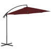 The Living Store Zweefparasol - Bordeauxrood - 300 x 260 cm - UV-beschermend polyester