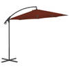 The Living Store Zweefparasol Terracotta 300x260 cm - UV-beschermend - Stabiel en duurzaam