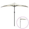 The Living Store Tuinparasol - Zandkleurig - 270 x 144 x 222 cm - Polyester - Aluminium paal