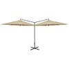 The Living Store Parasol Dubbel Profi - Grote afmeting 600 x 290 cm - Taupe