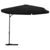 The Living Store Parasol - 300 x 250 cm - zwart - UV-beschermend polyester - stevige kruisvoet - stabiel en duurzaam -