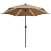 The Living Store Parasol Tuin - 300 x 240 cm - Uv-beschermend polyester - Aluminium paal - Met LED-strip