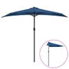 The Living Store Tuinparasol Halfrond - Blauw - 270 x 144 x 222 cm - 38 mm paaldiameter - UV-beschermend polyester