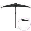 The Living Store Parasol - Halfrond - Zwart - 270 x 144 x 222 cm - 38 mm paaldiameter - UV-beschermend polyester