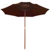 The Living Store Parasol Dubbeldekker - Terracotta - 270 x 256 cm - 38 mm paal - Houten frame