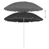 The Living Store Parasol - Polyester - Verstelbaar - Antraciet - 176.5 x 200 cm - 8 Baleinen