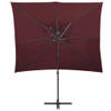 The Living Store Parasol Rood 250x250x253 cm - uv-beschermend polyester - kantelbaar en draaibaar - stabiele aluminium