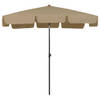 The Living Store Strandparasol - Polyester - 200 x 125 cm - Uv-bestendig - Taupe