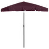 The Living Store Strandparasol - bordeauxrood - polyester - 232 cm - UV-beschermend