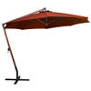 The Living Store Zweefparasol - Terracotta - 350 cm - UV-bestendig