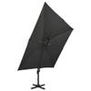 The Living Store Tuinparasol Zwart - 300 x 300 x 258 cm - PA-coating - Aluminium - Inclusief 8 baleinen