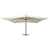 The Living Store Zweefparasol - Praktisch - Tuinmeubelen - Afmeting- 400 x 300 cm - Kleur- Zandwit