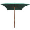 The Living Store Parasol Groen - 200 x 300 cm - Hardhouten Frame - UV-bestendig Polyester