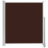 The Living Store Zijscherm - UV-bestendig polyester - Automatische terugrol - Bruin - 140 x 0-300 cm (H x B)