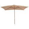 The Living Store Houten parasol - 200 x 300 x 250 cm - taupe