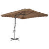 The Living Store Parasol - Elegant - UV-beschermend - 360 graden draaibaar - Taupe - 250x250x230 cm - Stalen paal