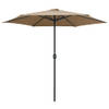 The Living Store Parasol Tuin - 270 x 246 cm - Taupe - UV-beschermend - Aluminium