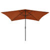 The Living Store Parasol Terracotta 200x300x247 cm - UV-beschermend en draagbaar