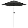 The Living Store Tuinparasol - Ø200 x 224 cm - Kantelbaar - Antraciet/DG - UV-beschermend polyester - Aluminium paal -