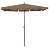 The Living Store Parasol - UV-beschermend polyester - Staal - 210x140x238cm - Taupe