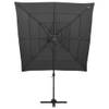 The Living Store Parasol 4-laags - 250x250x246 cm - UV-beschermend polyester - Aluminium paal - Inklapbaar - Antraciet