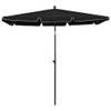 The Living Store Parasol 210 x 140 cm - UV-beschermend polyester - Stabiele en duurzame constructie - Zwart