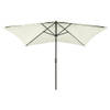 The Living Store Parasol rechthoekig - Zand - 200x300x247 cm - UV-beschermend polyester - Gepoedercoat staal -