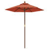 The Living Store Parasol met houten paal 196x231 cm terracottakleurig - Parasol