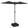 The Living Store Dubbele Parasol Antraciet en Donkergrijs - 316x145x240cm - UV-beschermend Polyester - Sterk Ijzeren