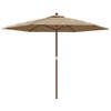 The Living Store Parasol - Hardhout - Polyester - 299 x 240 cm - Taupe