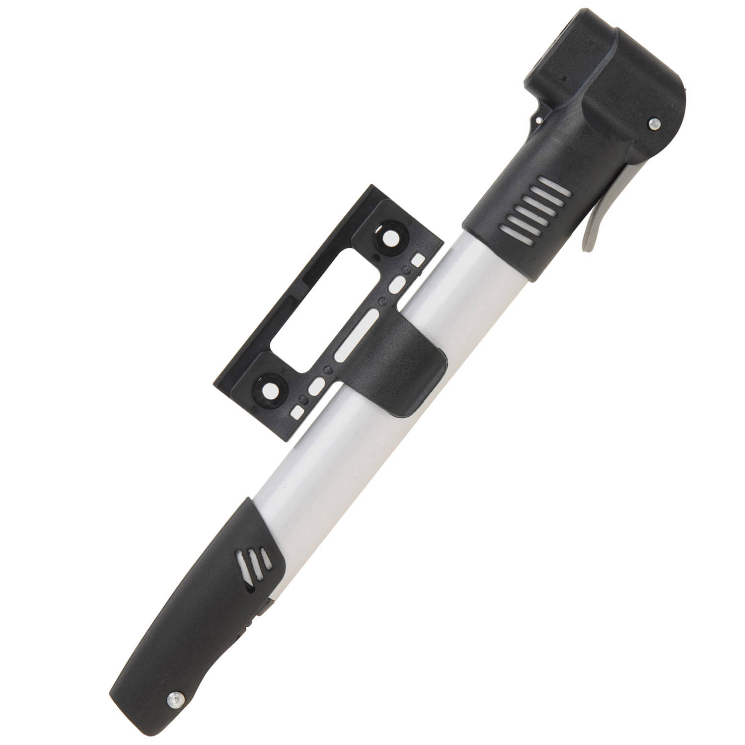 XQMax Fietspomp - klein - incl. montagebeugel - voor op de fiets - zilver - handpomp - Fietspompen