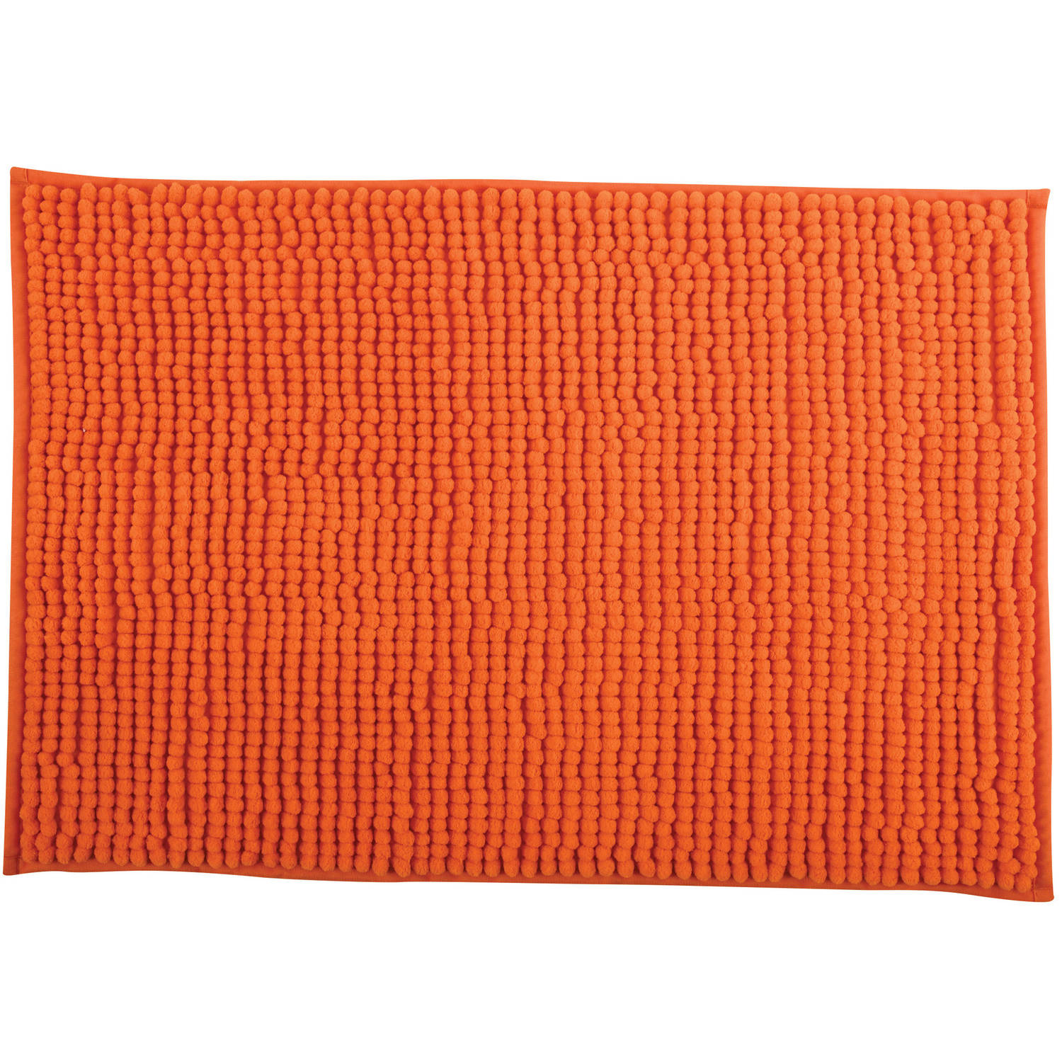 MSV Badkamerkleed/badmat/toilet - voor op de vloer - oranje - 60 x 90 cm - microvezel - anti-slip