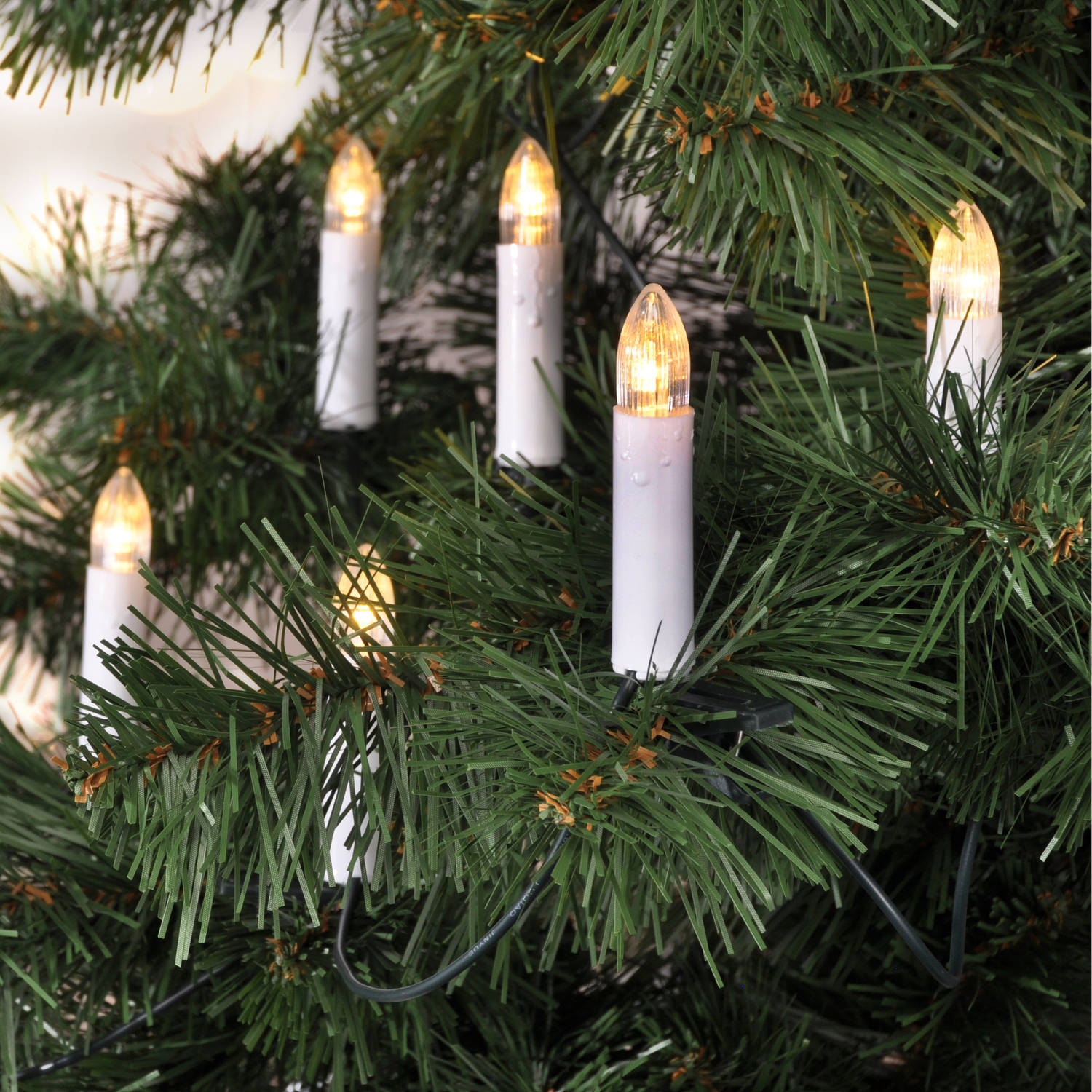 HI kerstverlichting - 20 LED kaarsen op clip - 530 cm - warm wit - Kerstverlichting kerstboom