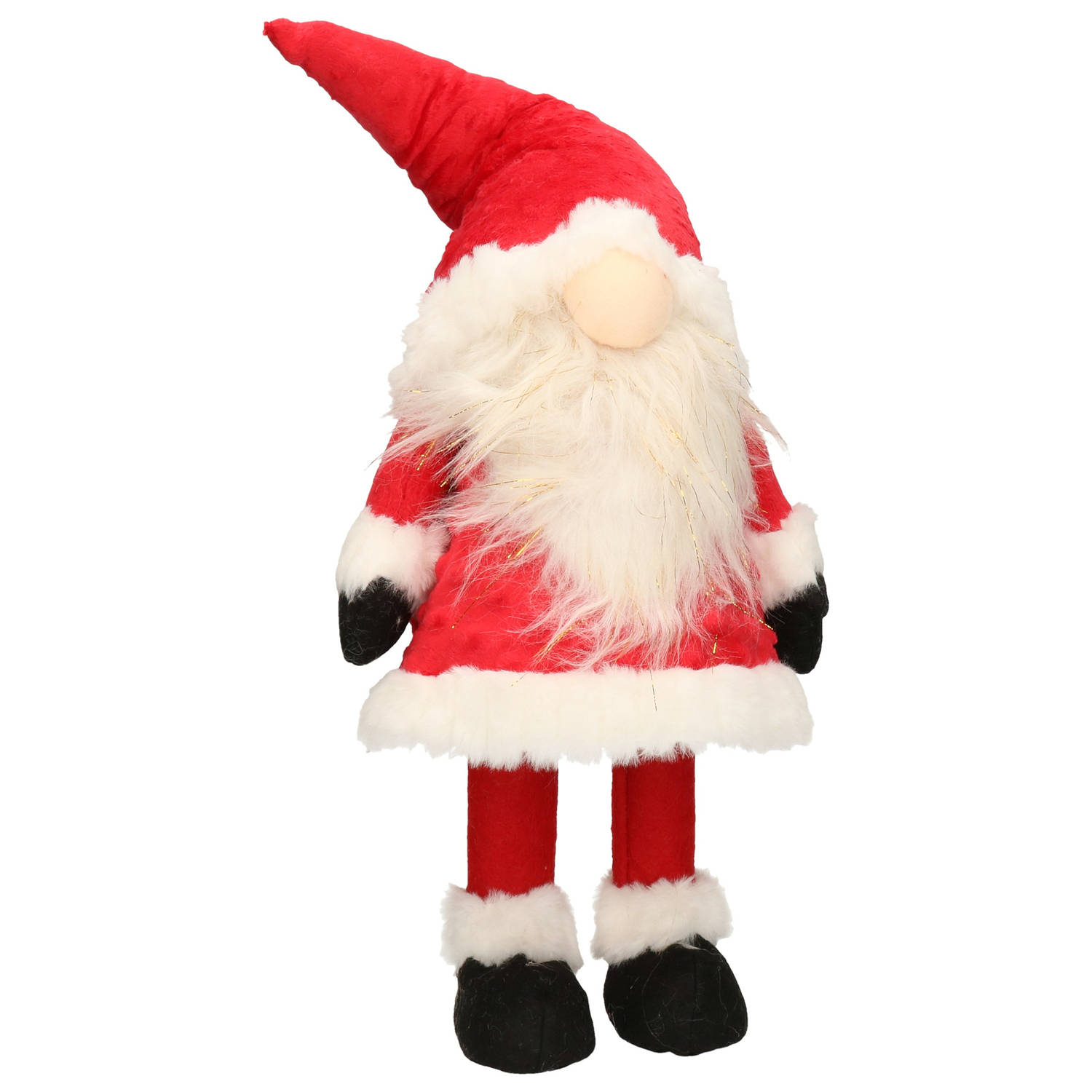 Puche knuffel gnome/kabouter kerstman pop - 42 cm - rood