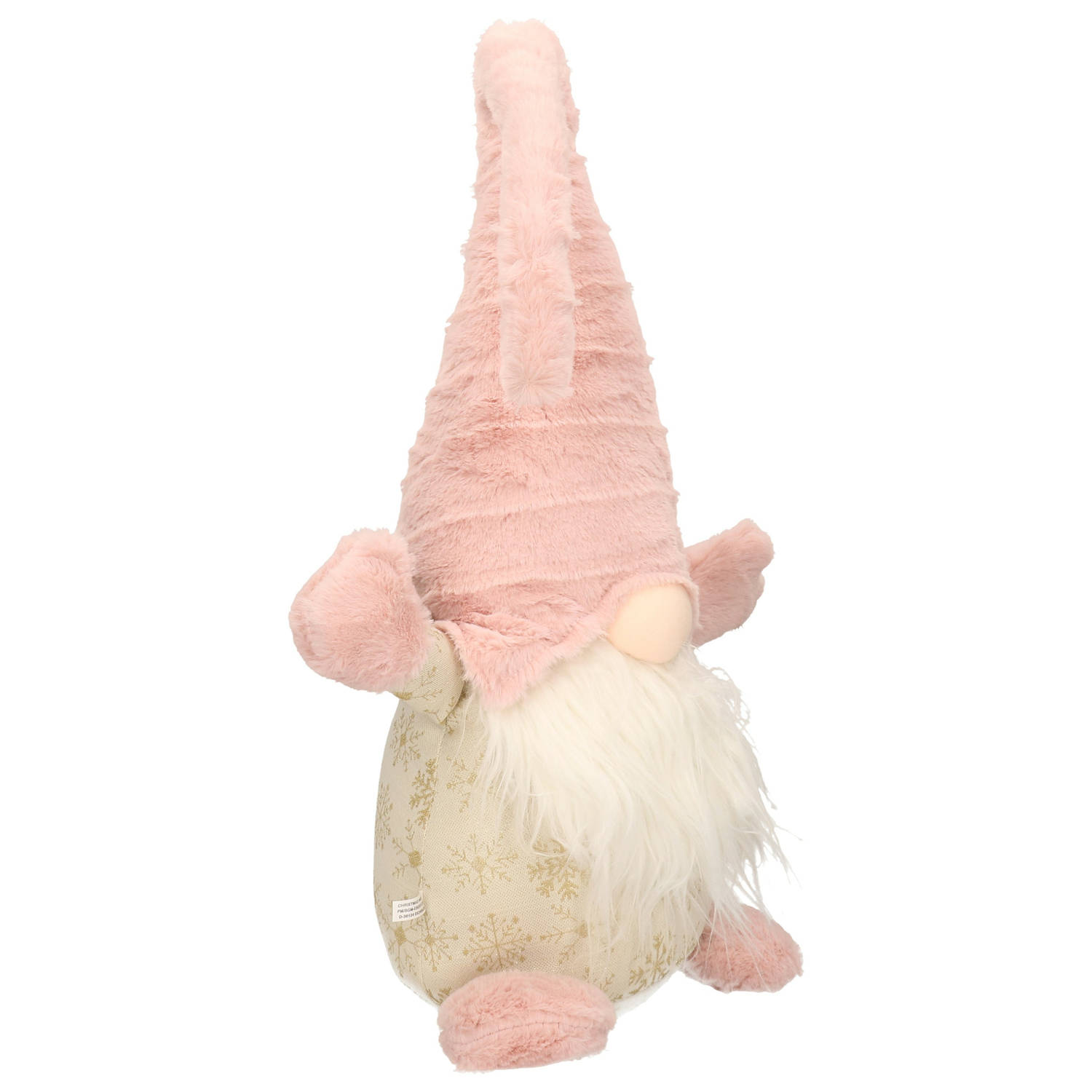 Pluche gnome-dwerg 46 cm decoratie pop lichtroze Kerstman pop