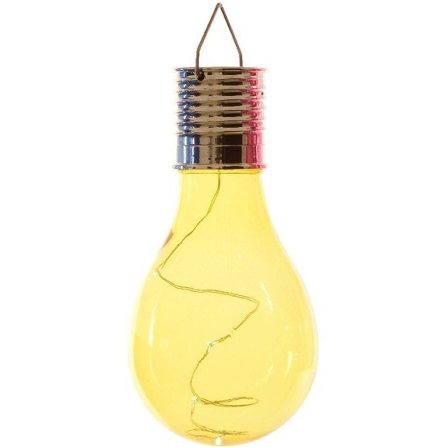 Lumineo Lampbolletje LED geel solar verlichting 14 cm tuinverlichting Buitenverlichting